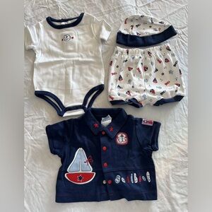 Nautical Baby 5 Piece Set - Navy & White